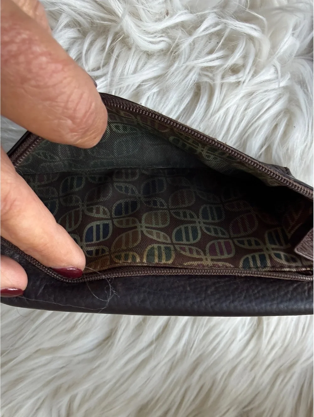 Fossil Genuine Leather Black Wallet with Zip Pocket
